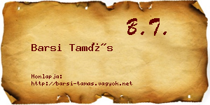 Barsi Tamás névjegykártya