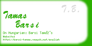 tamas barsi business card